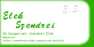 elek szendrei business card